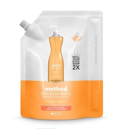 Method Method 01165, Dish Soap Refill, Clementine Scent, 36 Oz Pouch MTH01165